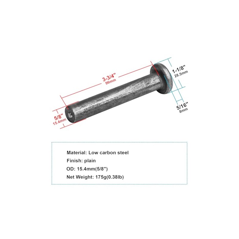 MOUNTAIN_ARK 12 Pack Headed Concrete Anchor Weld Stud, 5/8" x