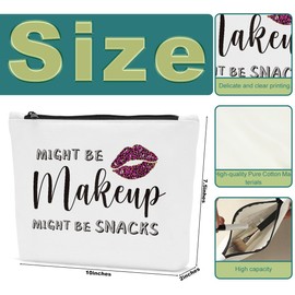 Sldpngo Funny Snack Bags Might Be Makeup Might Be Snacks Travel Makeup Bag Multifunction Cosmetic Pouch for Women Cute Makeup Pouch Gifts for Daughter from Mom Snacks Cosmetic Bag