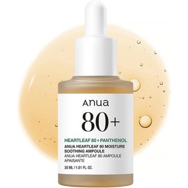 ANUA Houttuynia Cordata 80 Moisture Ampoule, 30ml, Serum, Moisturizing, Exfoliating, Hyaluronic Acid, for Sensitive and Oily Skin, Heartleaf Serum, Skincare, Korean