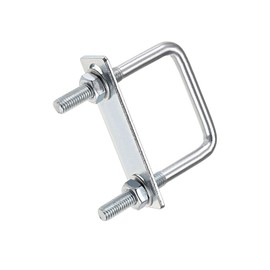 TOP-VIGOR 2 sets M8 Square U-Bolts, 50mm Inner Width 80mm Length Steel U-Bolts with Nut, Plate, Washer for Building Installations Mechanical Parts Connection Cehicles Ships