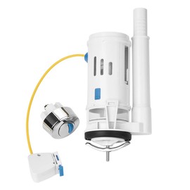 Akozon Toilet Drain Valve with Button ABS Plastic Fitting Push Button Dual Drain Flush Valve Water Tank Accessory(One Piece Toilet)