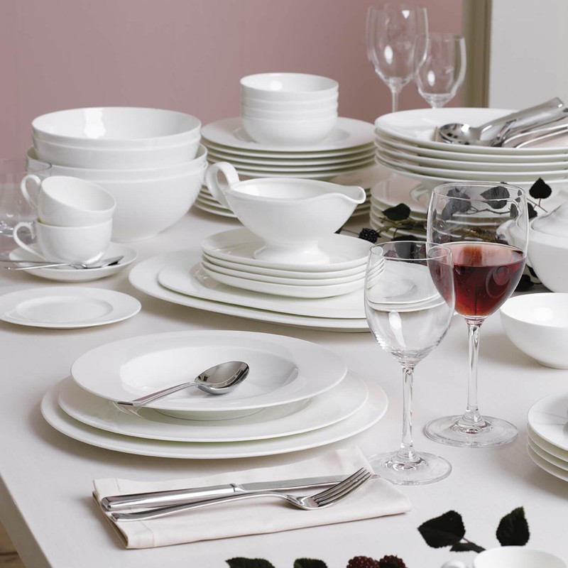 Villeroy & Boch Royal Serviertablett, Premium Bone Porzellan, Weiß