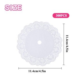 Pack of 300 Doughnut Stands, Oil-Absorbing Papers, Accessories for Doughnut Holder, Floral Pattern Paper Block for Fried Food, Pastry, Pizza, Doughnut Bagel (Bezel 10 mm)