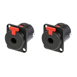 2 New Neutrik NJ3FP6C-B 1/4 6.35 mm TS or TRS Locking Speaker Jack Black & Gold