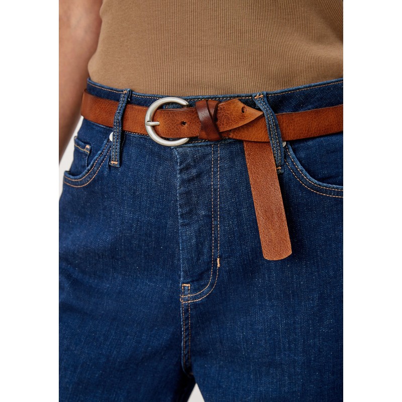 s.Oliver Women's Full Grain Leather Belt - Brown (Brown 8786)