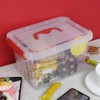 Easymanie Plastic Storage Bin with Red Handle, 6 Quart, Pack