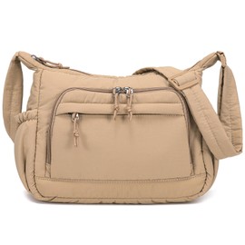 LACOMILA Crossbody Bags for Women Medium Size Puffer Nylon Travel Purse with Multi Pockets for Ladies