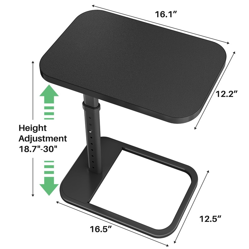 Kitstorack TV Tray Table, Adjustable Height & Rounded Metal Corners,