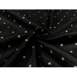 Seiden-Brokat-Stoff, selbstjacquard mit dezenten weiß-goldfarbenen Metallic-Punkten, Jacquard, erhältlich in 5 Farben: Schwarz, Rot x Rosa, Maulbeere, Senf und Lila, BRO1013 Orange X Pink