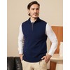 Kallspin Men’s Cotton Quarter Zip Sweater Vest Sleeveless Mock Neck