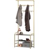 Simple Houseware Coat Rack with Storage Shelf, Champagne Gold