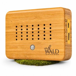 Premium Birdsong Box Made of Real Solid Bamboo Wood - Sound Box with Natural Sounds, Motion Sensor & Night Light