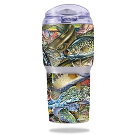 MightySkins Skin Compatible with Pelican Tumbler 22 oz – Action Fish Puzzle | Protective, Durable, and Unique Vinyl Decal wrap Cover | Easy to Apply, Remove, and Change Styles | Made in The USA