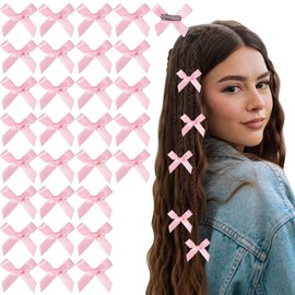 Yamobi Pack of 30 Hair Bows Girls Bows for Hair, Hair Clip Bow for Women, Mini Bows Hair Clip, Bow Hair, Cute Hair Accessories for Women (Pink)