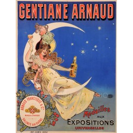 Gentian Arnaud 1900 Vintage French Liquor Advertising Giclee Canvas Print 18x24