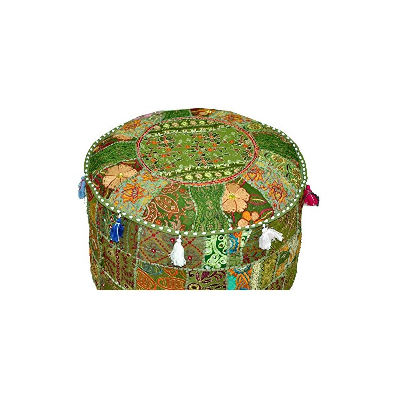 Sophia Art Indian Traditional Home Decorative Multi Ottoman Handmade and