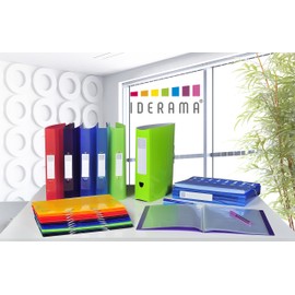 Exacompta 55770E Pack (with 10 binders Iderama PP 500μ, elastic, 3 flaps, 12 x 23.5cm, pocket format) 10 pieces assorted colors