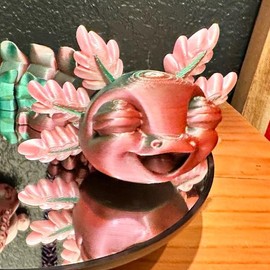 Flexi Baby Face Axolotl Desk Articulating Desk figurine Decor Ornaments - Eyes: Eyes Closed