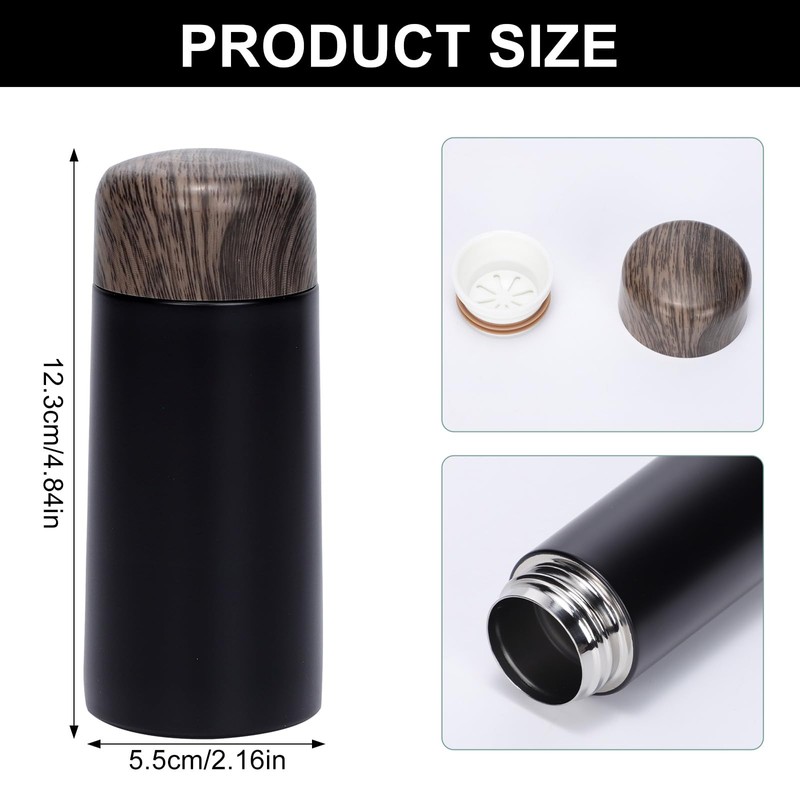 Risipu 150ml/5oz Small Water Bottle, Stainless Steel Mini Flask for