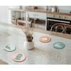 4 x Round Dinosaur Coasters - Dino T-Rex Cartoon Boys