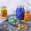 Amzcku 16 oz Blue Mason Jars with Lids，Regular Mouth Canning