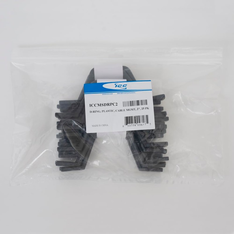 ICC 2" Plastic Cable Management D-Ring, 25-Pack