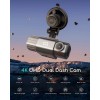 COOAU 4K Dual Dash Cam, Built-in GPS Wi-Fi, 2.5K+1080P Front
