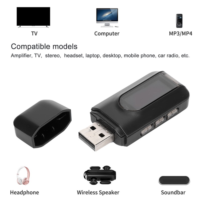 BT‑10 Bluetooth 5.0 Transmitter Receiver 2 in 1 Wireless Audio