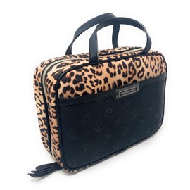 Victoria's Secret Travel Case Toilet Bag Hanging Organizer Leopard Black Logo