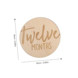 BESPORTBLE 12 pcs Round Wooden Monthly Milestone Discs Double Sided Growth Marker for Newborn Photography for Celebrating Development Milestones