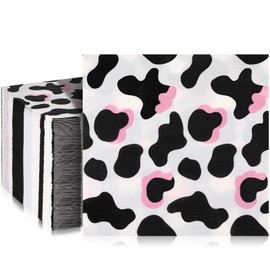 Fainne 100 Pack Pink Cow Print Napkins 2 Layers Farm Animal Party Napkins 13 x 13 Inch Disposable Cow Napkins Cocktail Cow Print Tissue Paper for Animal Themed Birthday Party Supplies Decorations