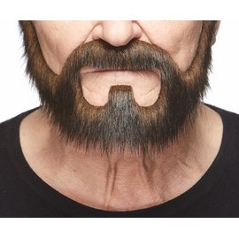 Mustaches Self Adhesive On Bail Fake Beard, Novelty, False Facial, Costume Accessory for Adults, Brown olor