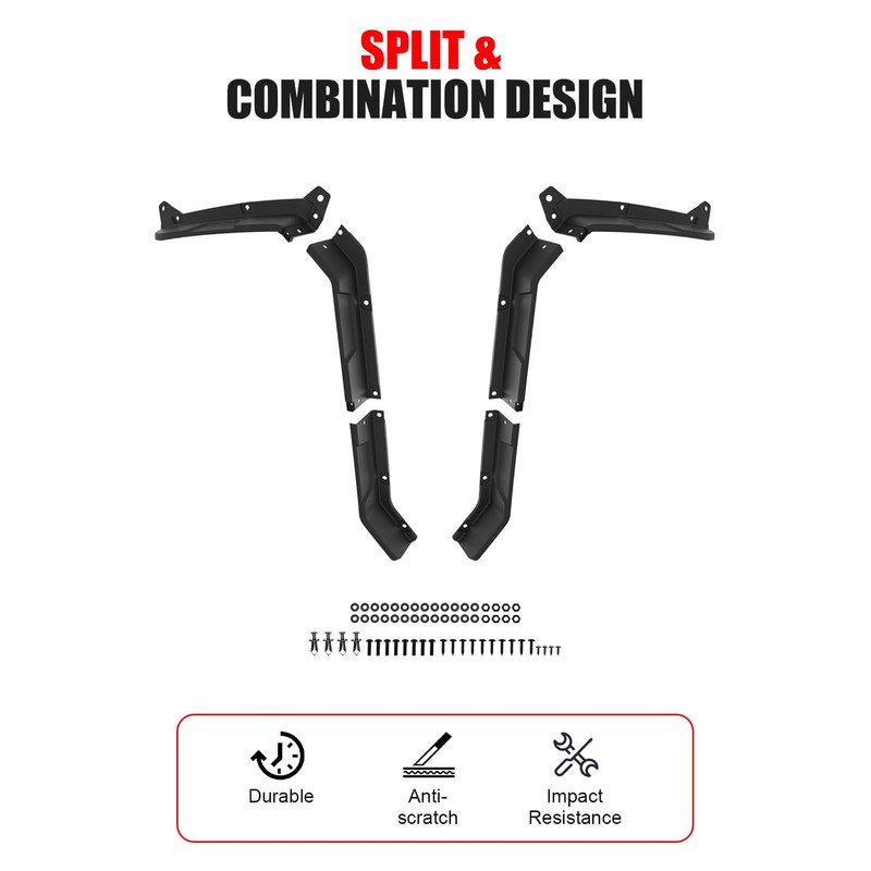 Front Fender Flares for Honda Pioneer 700-2 700-4 14-21, Combined