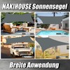 NAKIHOUSE Sun Sail, Waterproof, 2 x 4 m, Rectangular, Premium