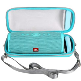 Mchoi Hard Portable Case Fits for JBL Charge 4 / Charge 5 Waterproof Bluetooth Speaker with Shoulder Strap, Case Only, Teal