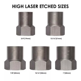 Topec 5-Piece Heavy Duty Nut Bolt Remover set, 1/2” Drive Impact Extractor Se...