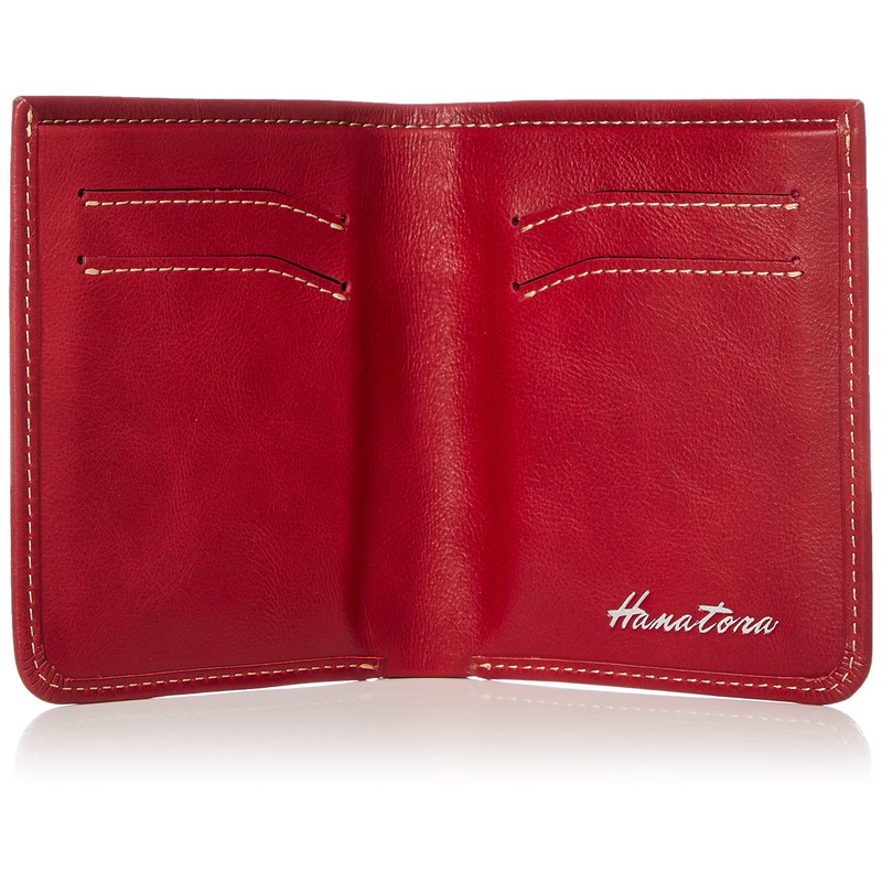 Hanatra M03-Black Italian Leather Bi-fold Wallet, Light and Small Wallet,