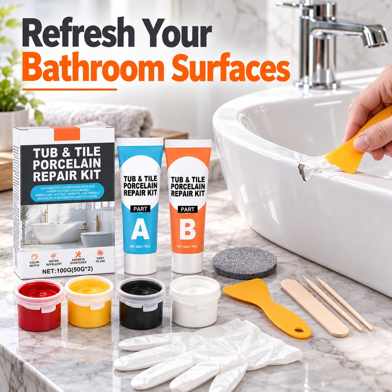 Tub & Tile Porcelain Repair Kit for Chips and Cracks