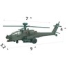 Ailejia Military Helicopter for Boys, Army Plane Airplane Diecast AH-64