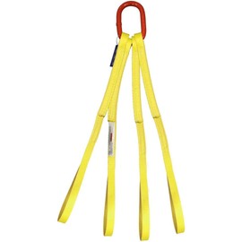 One Ply Four Leg 1" x 10' Oblong to Eye Nylon Bridle Sling | EE1-801 | 1" Trade Size Alloy Master Link | 6,400 Lb. Vertical Capacity | Hanes Supply (HSI) Heavy Duty Rigging Equipment