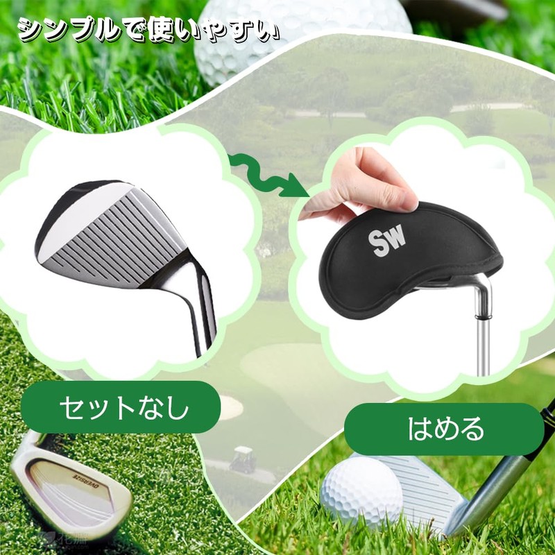 Golf Iron Covers Headcovers Zipper Closure (3-9, A, Pw, Sw)