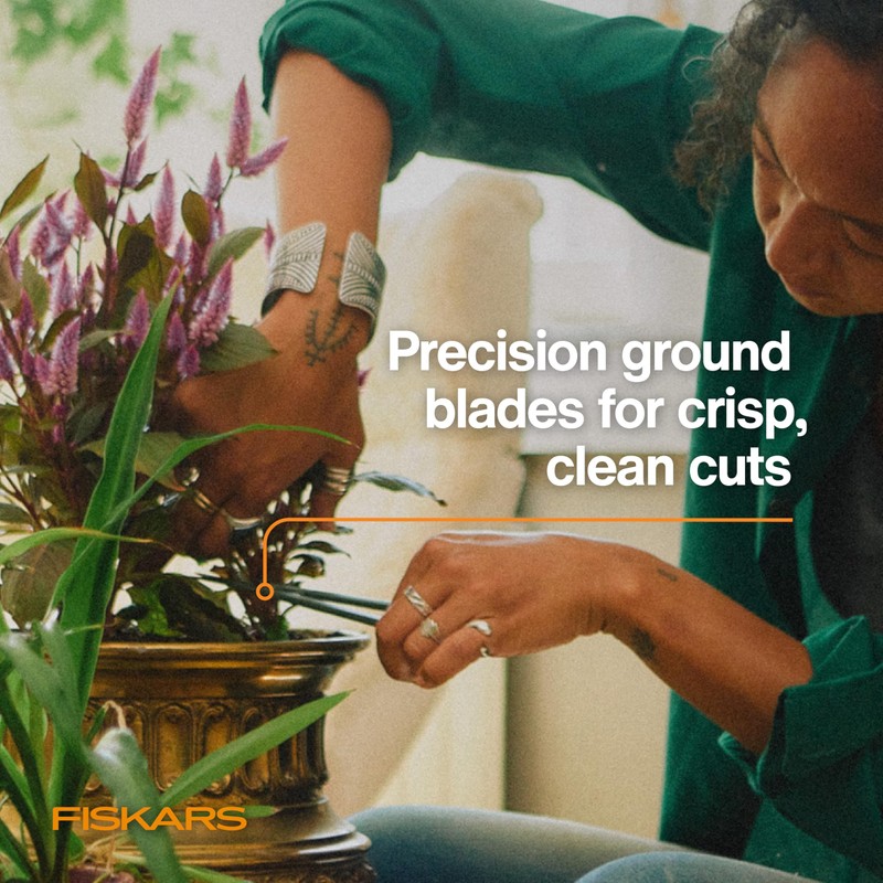 Fiskars Plant Detailer Snips & Holder, Precision Indoor Gardening Tool