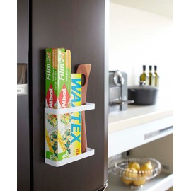 Yamazaki 7121 Magnetic Wrap Holder, White, Approx. 6.1 x 2.0 x 6.1 inches (15.5 x 5.2 x 15.5 cm), Tower Wrap Storage, Kitchen Storage