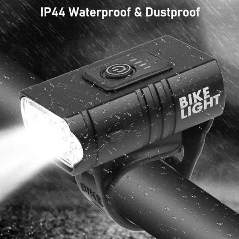 USB Rechargeable Bike Light Set with Power Display 6 Lighting