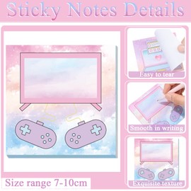 Geyee 480 Sheets Cute Sticky Notes Kawaii Note Pads Fun Sticky Notes Memo Pads for Office Kawaii School Supplies Watercolor Sticky Notes Computer Self Stick Note 12 Styles