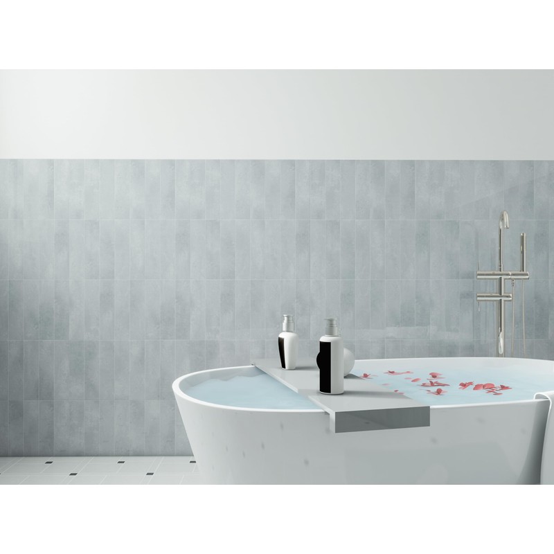 COLAMO Luxury Grey Peel and Stick Subway Tile Backsplash, Glossy