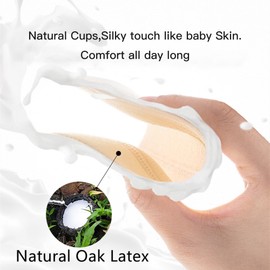 AILIVIN 32-42 (B-DDD) brasier reductor de tamaño grande con forro de látex sin varillas, cobertura completa sin relleno, Gris con azul, 40B