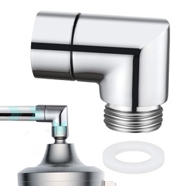 Shower Hose Adapter, Hand Shower Adapter 90 Degree, Shower Head Adapter, Hand Shower Adapter, Swivel Shower Head Adapter, for Hand Showers, Wall Showers, Shower Filter Connection etc. (Silver)