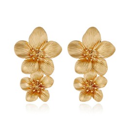 FDEETY Earrings Fashion Double Layer Flower Drop Earrings Bohemian Flower Earrings Exaggerated Flower Earrings Fashion Jewellery for Women, Resin