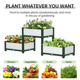Planter Box Raised Garden Bed with Reinforced Support Rods, Drainage Grid, Multi-Combination Options for Vegetables, Flowers, and Herbs, Ideal for Balcony, and Patio Gardening